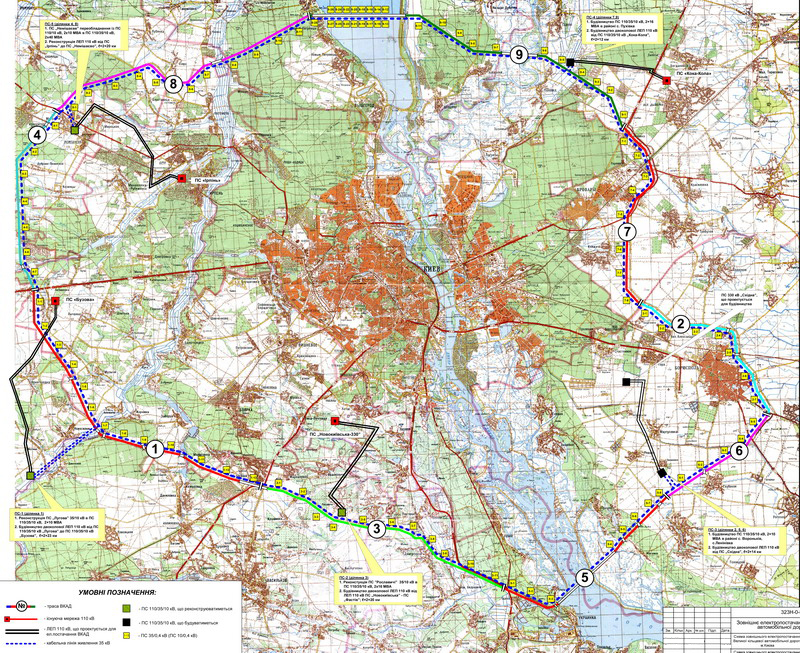 Electric power supply of Kyiv main ring road